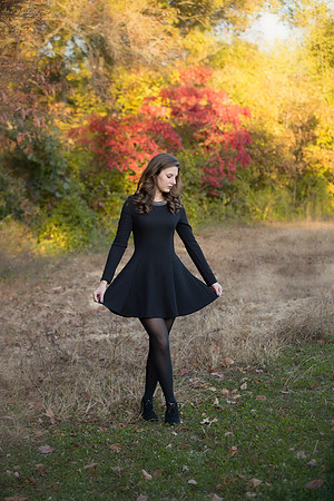 Fall senior photo of female